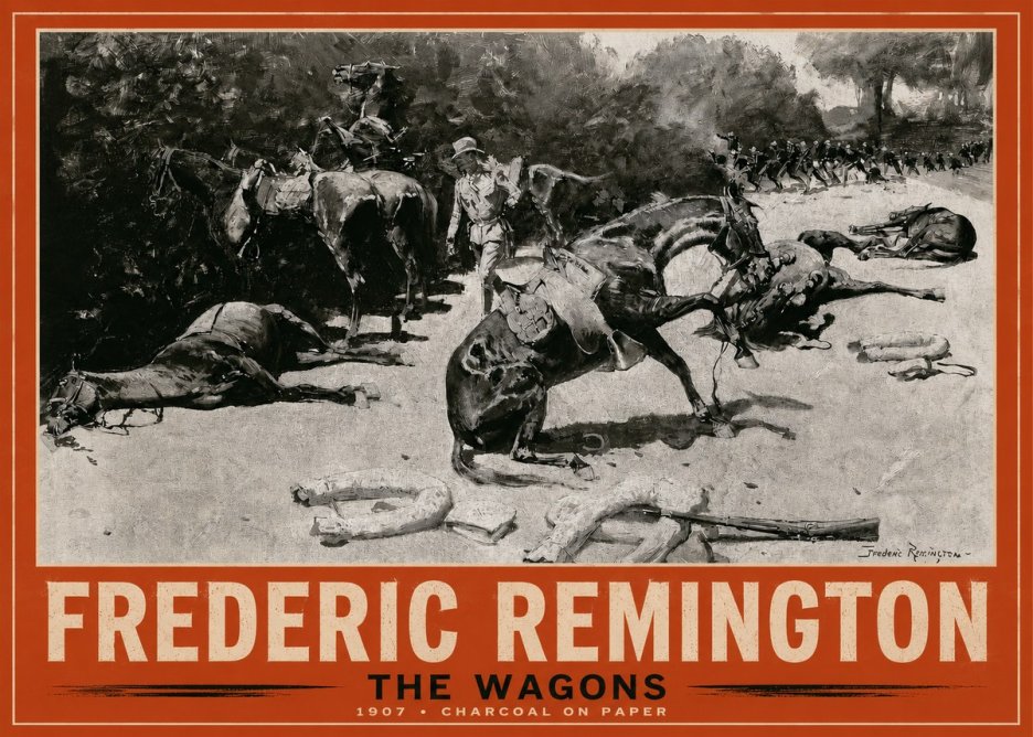 Frederic Remington The Wagons No2 - Juliste