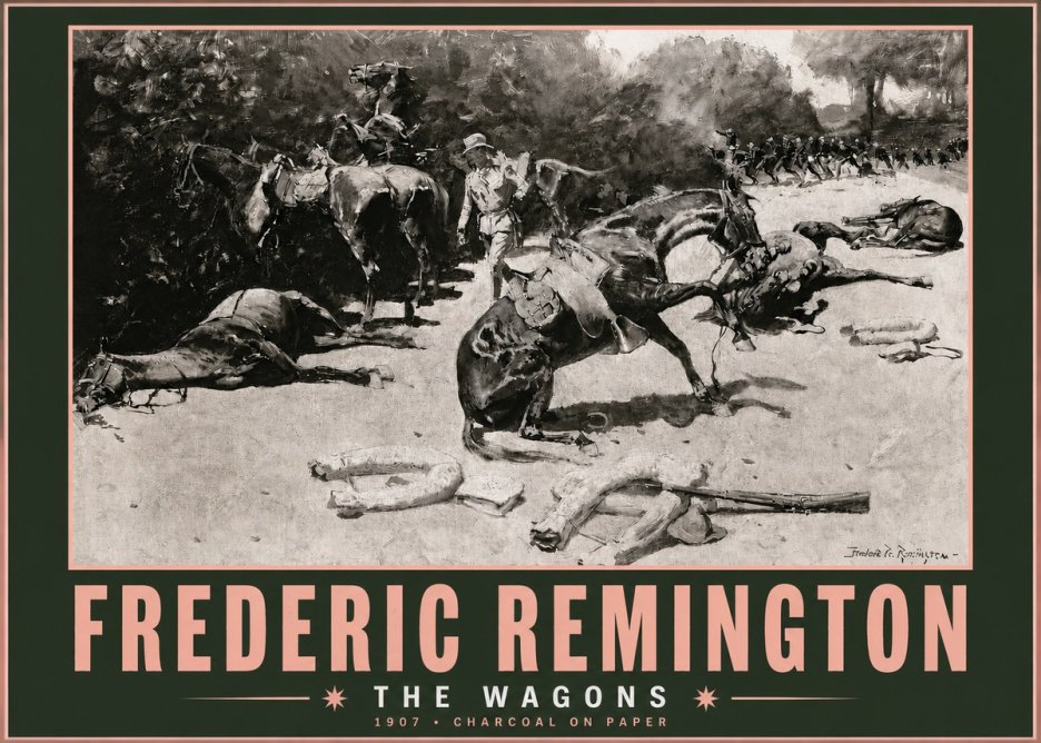 Frederic Remington The Wagons No3 - Juliste