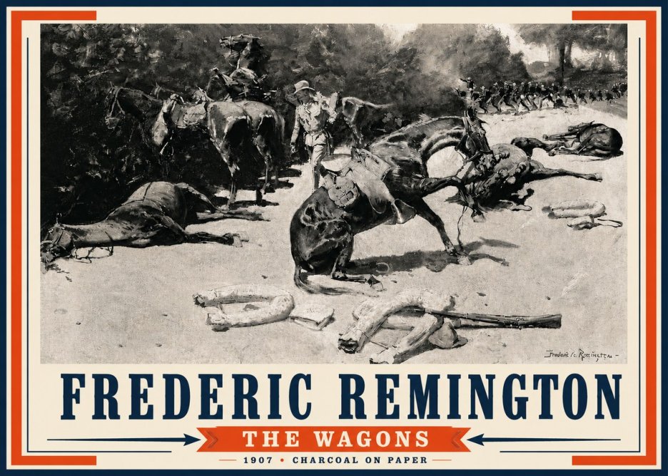 Frederic Remington The Wagons No4 - Juliste