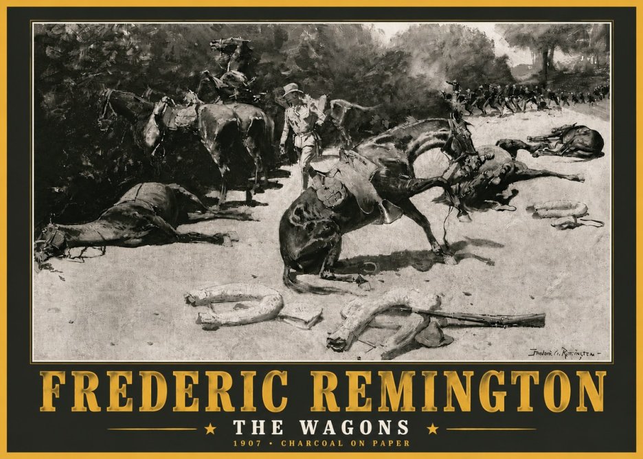 Frederic Remington The Wagons No5 - Juliste
