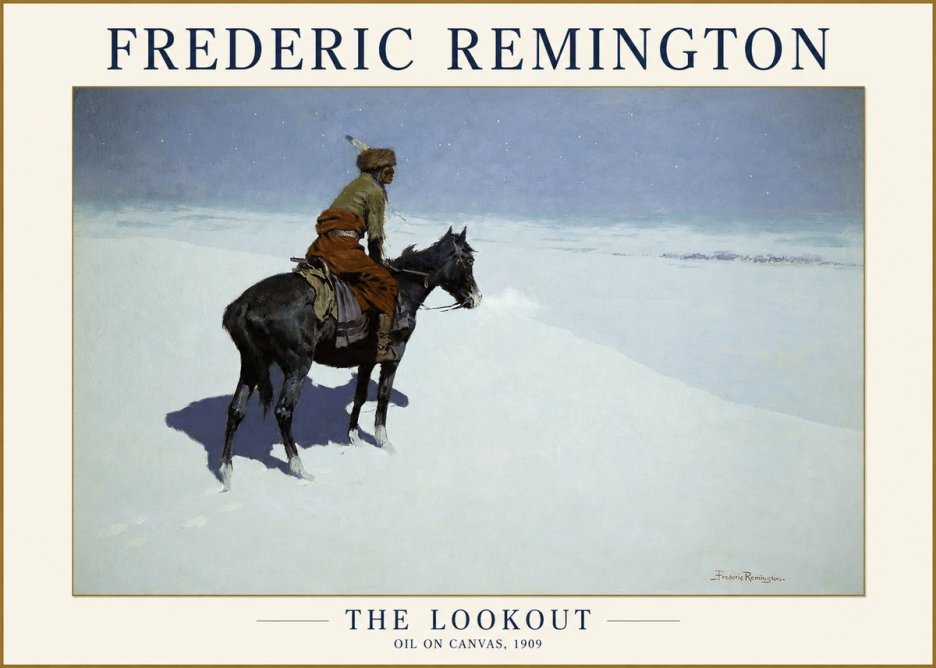 Frederic Remington The Lookout No1 - Juliste