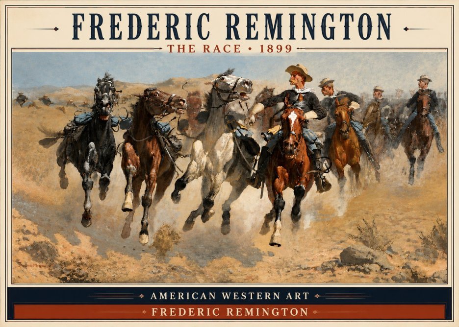 Frederic Remington The Race I No4 - Juliste