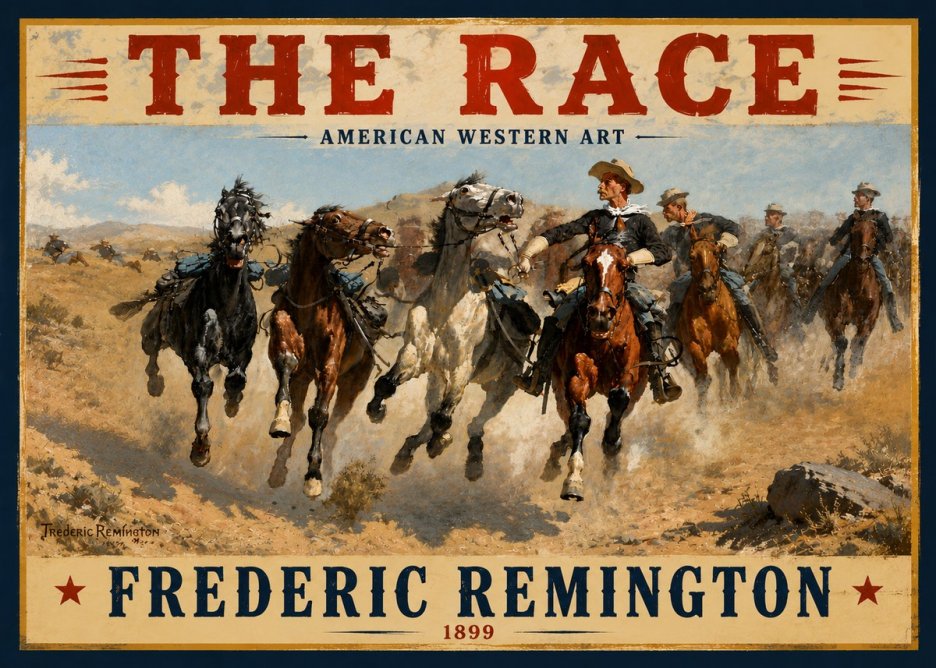 Frederic Remington The Race I No5 - Juliste
