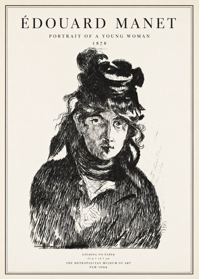 Édouard Manet Portrait of a Young Woman I No1 - Juliste