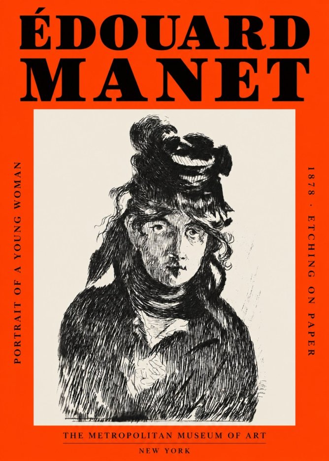 Édouard Manet Portrait of a Young Woman I No2 - Juliste