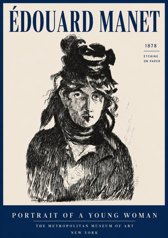 Édouard Manet Portrait of a Young Woman I No4 - Juliste