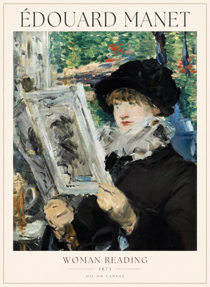 Édouard Manet Woman Reading No1 - Juliste