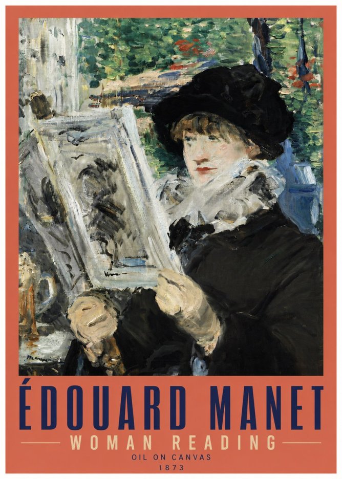 Édouard Manet Woman Reading No3 - Juliste