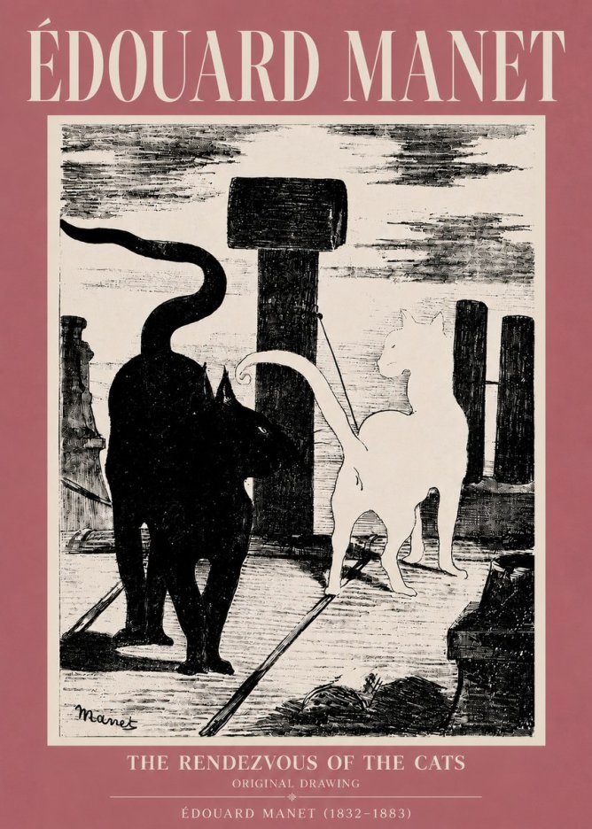 Édouard Manet The Rendezvous of the Cats No5 - Juliste