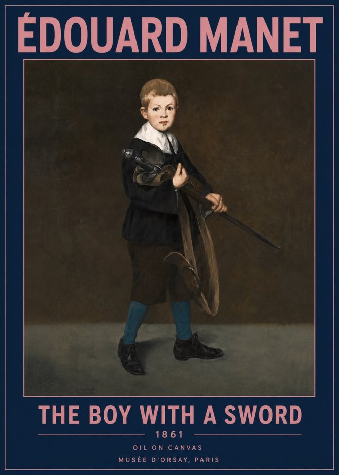 Édouard Manet The Boy with a Sword No4 - Juliste
