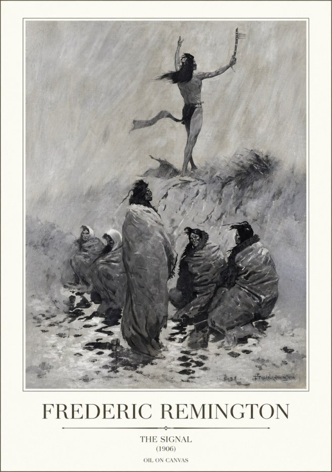 Frederic Remington The Signal No1 - Juliste