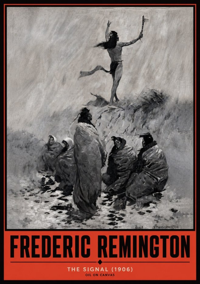 Frederic Remington The Signal No2 - Juliste