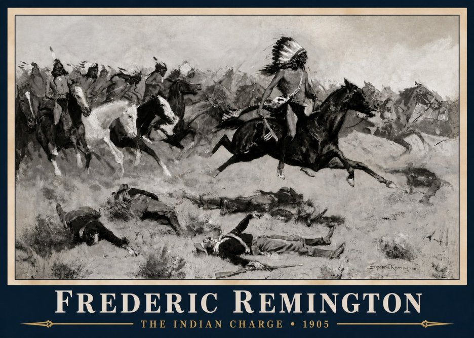 Frederic Remington The Indian Charge No3 - Juliste