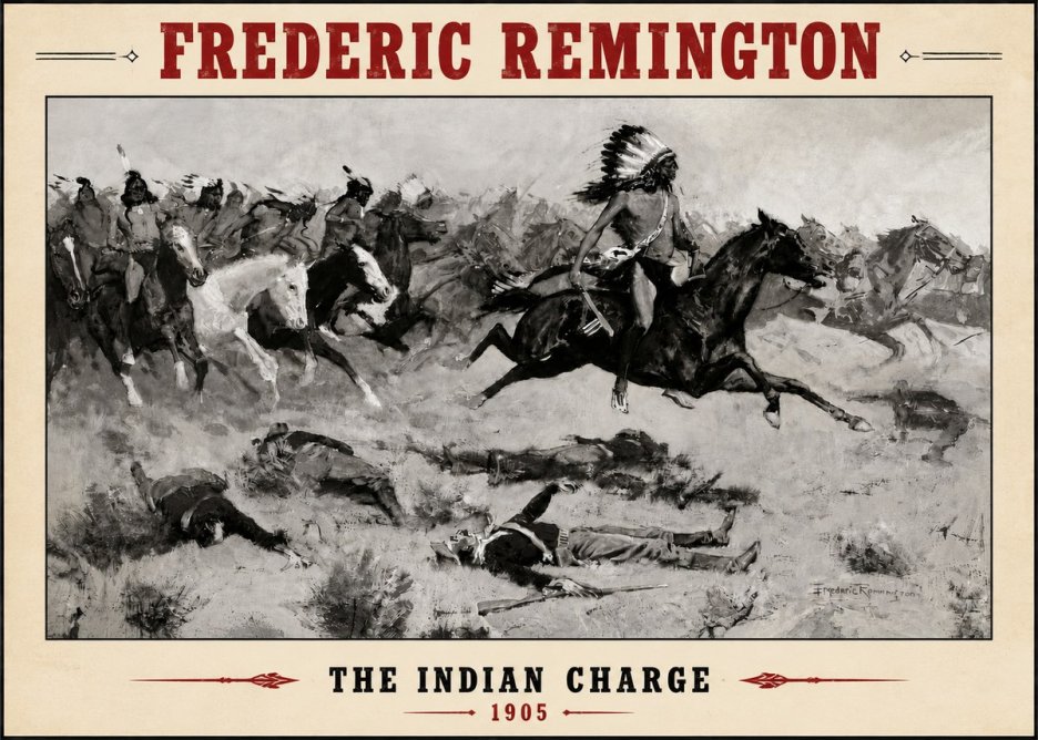 Frederic Remington The Indian Charge No4 - Juliste