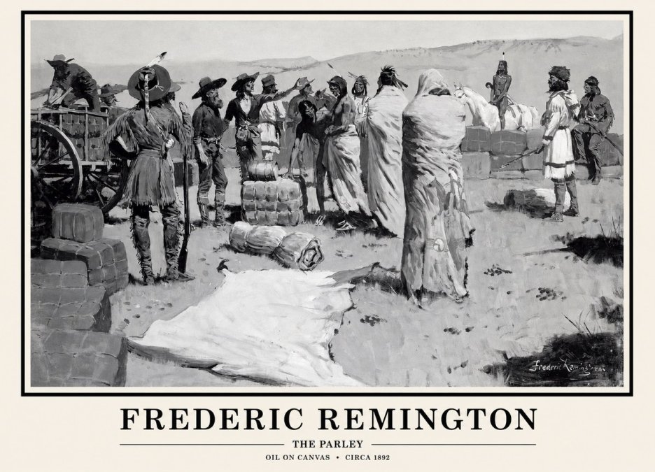 Frederic Remington The Parley No1 - Juliste
