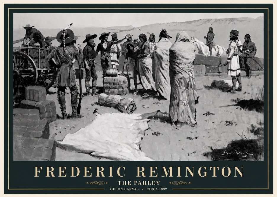 Frederic Remington The Parley No3 - Juliste