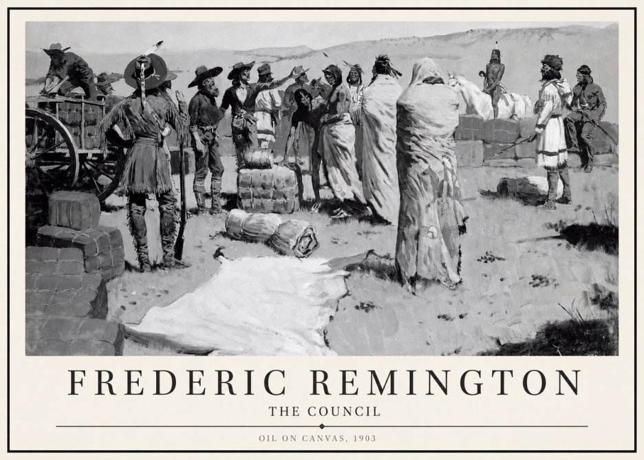 Frederic Remington The Parley No4 - Juliste