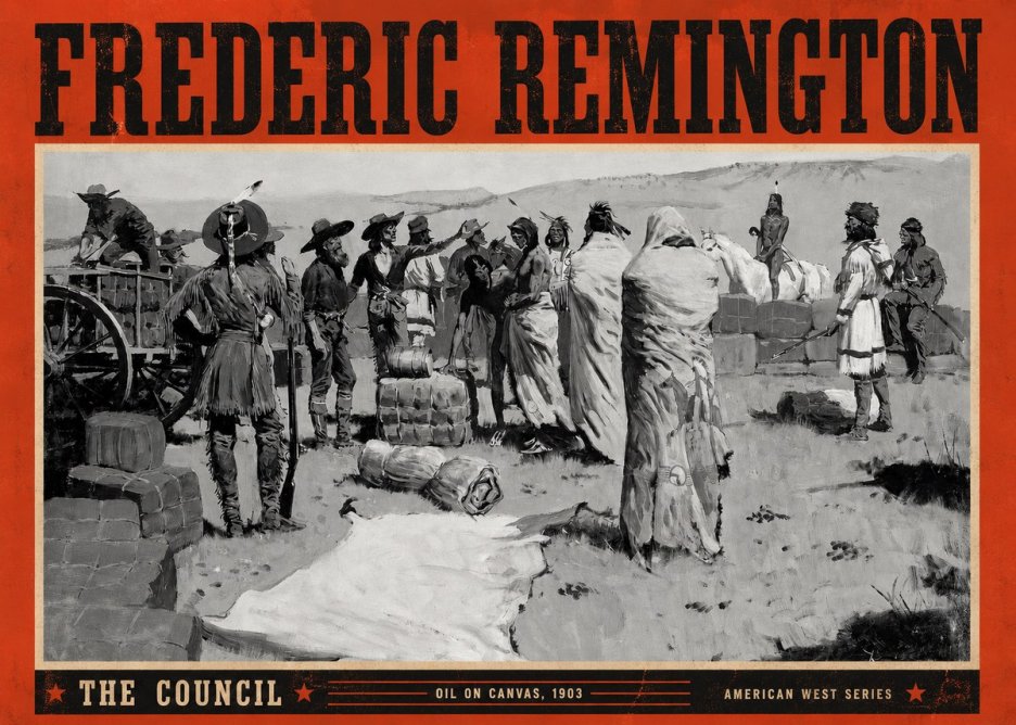 Frederic Remington The Parley No5 - Juliste