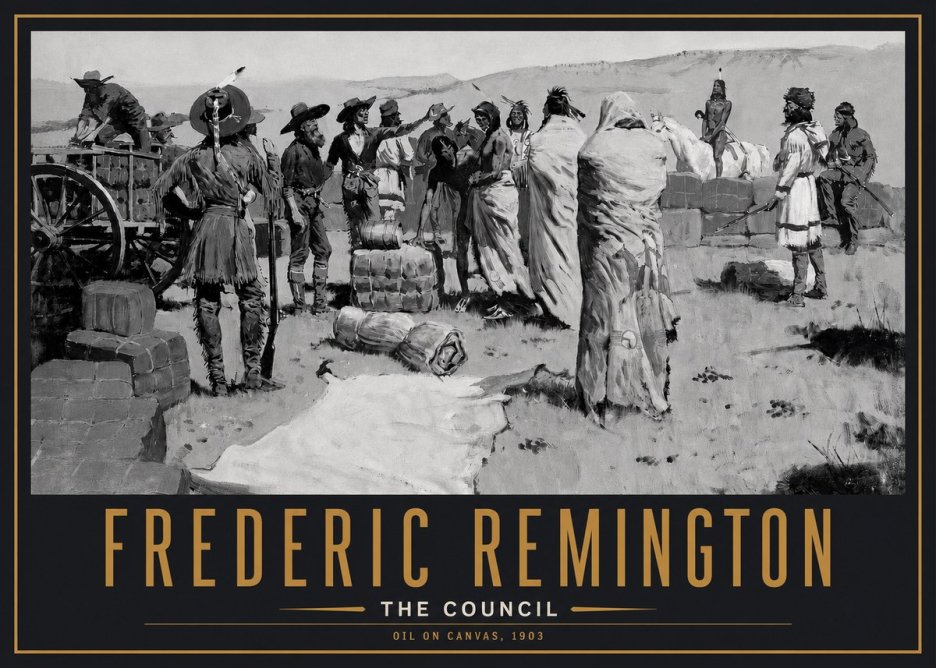 Frederic Remington The Parley No6 - Juliste
