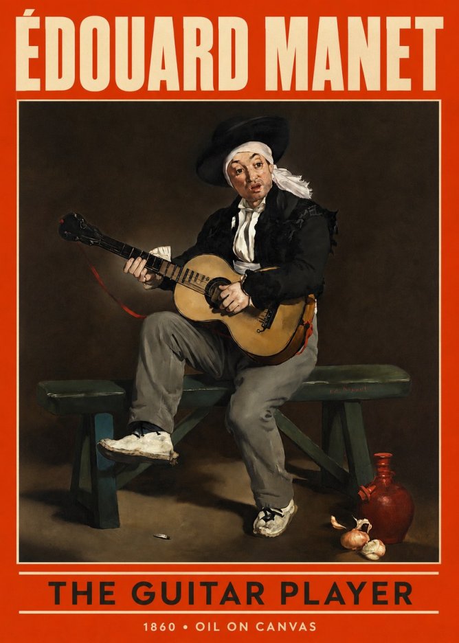 Édouard Manet The Guitar Player No2 - Juliste