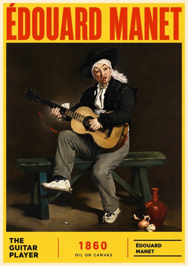 Édouard Manet The Guitar Player No6 - Juliste