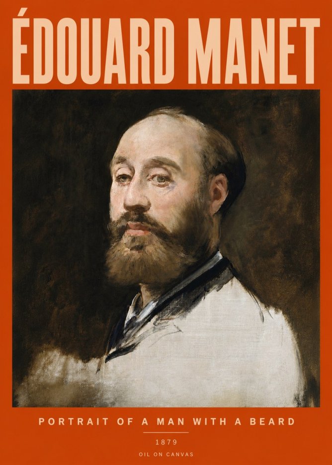 Édouard Manet Portrait of a Man with a Beard No5 - Juliste