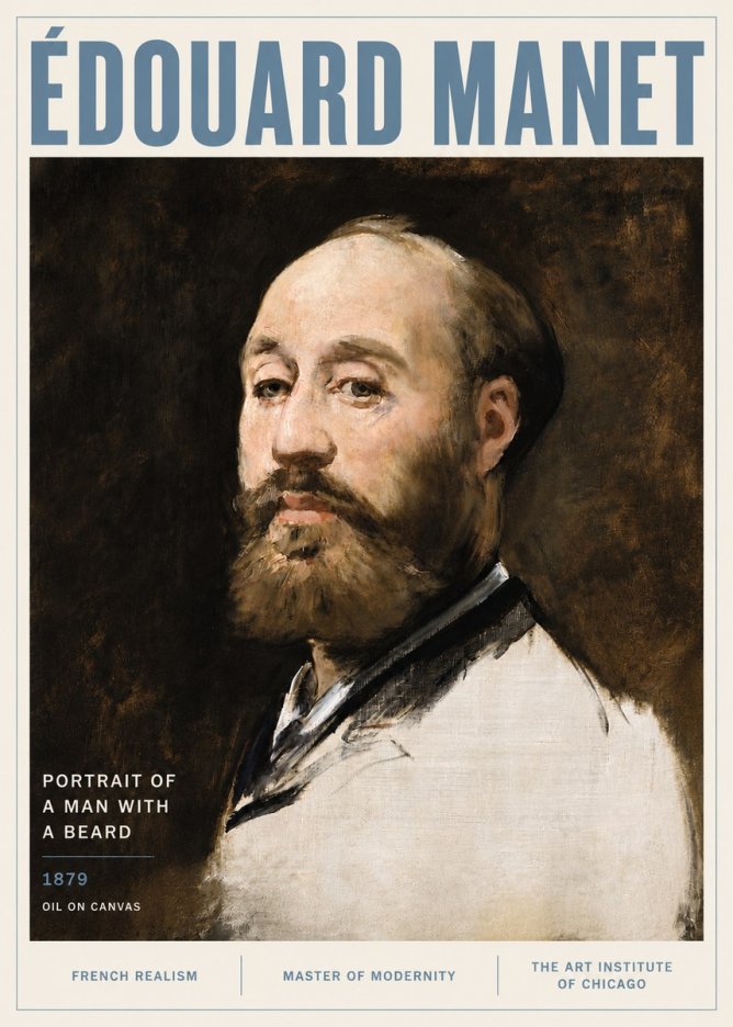 Édouard Manet Portrait of a Man with a Beard No6 - Juliste