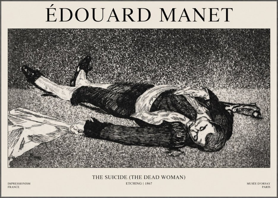 Édouard Manet The Suicide (the Dead Woman) No1 - Juliste