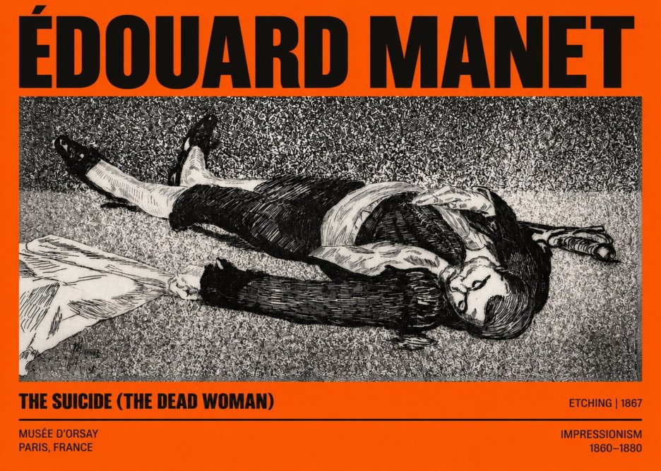Édouard Manet The Suicide (the Dead Woman) No2 - Juliste