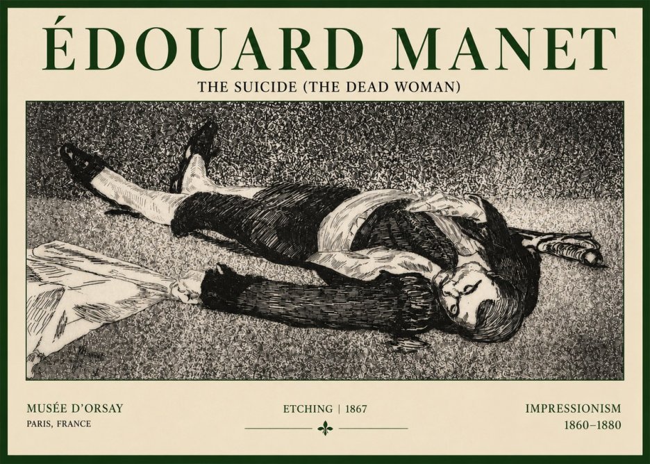 Édouard Manet The Suicide (the Dead Woman) No3 - Juliste