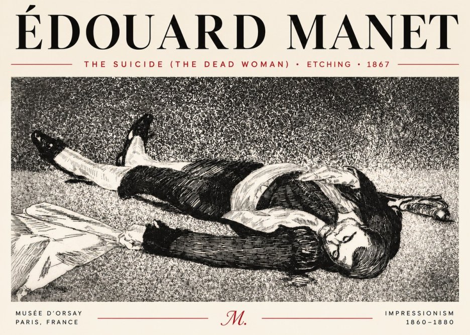 Édouard Manet The Suicide (the Dead Woman) No4 - Juliste