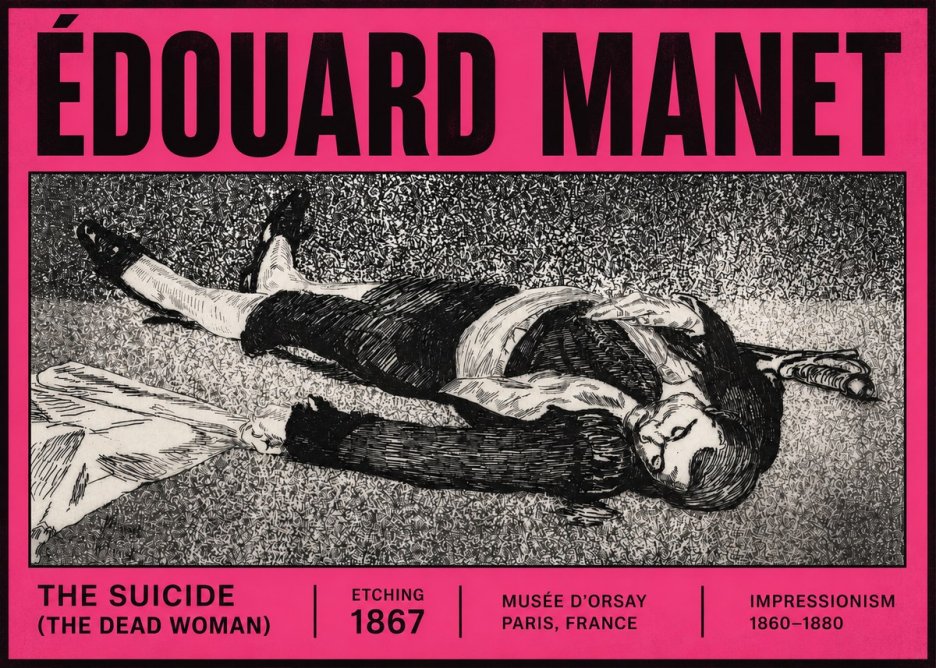 Édouard Manet The Suicide (the Dead Woman) No5 - Juliste