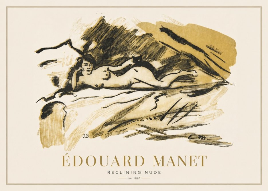 Édouard Manet Reclining Nude No1 - Juliste