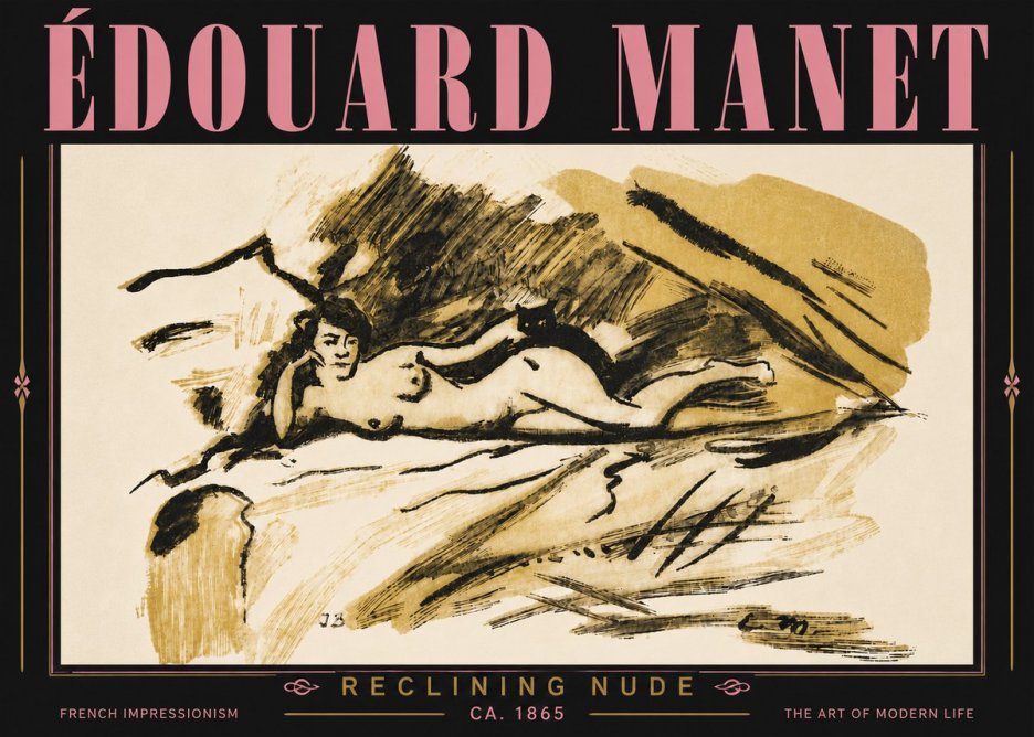 Édouard Manet Reclining Nude No6 - Juliste