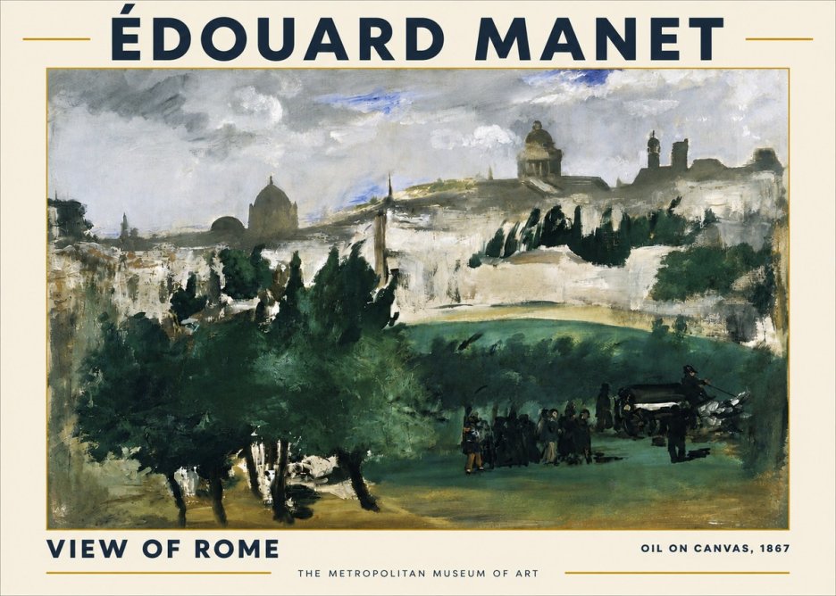 Édouard Manet View of Rome No4 - Juliste