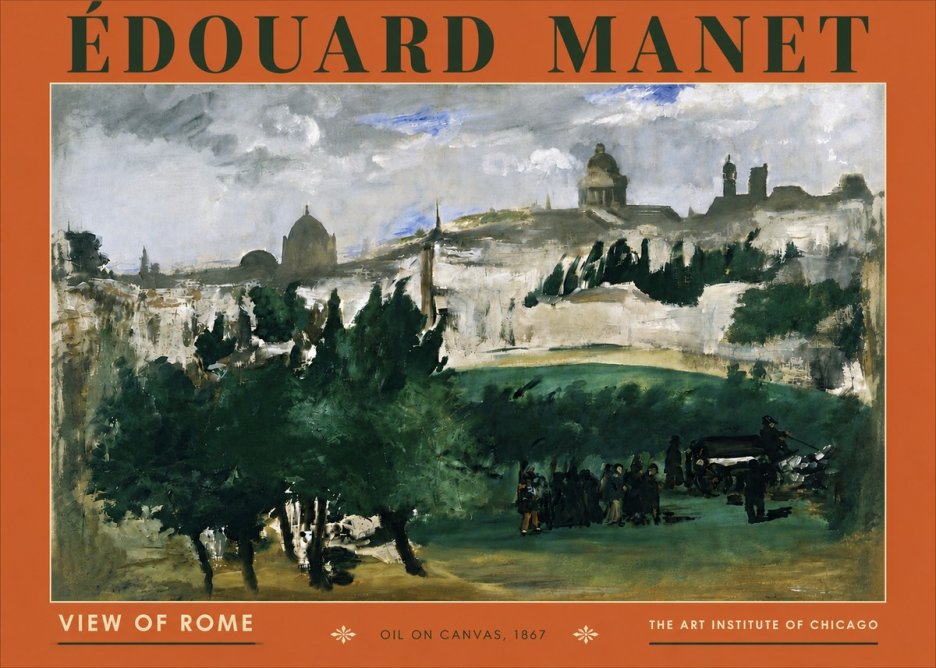 Édouard Manet View of Rome No6 - Juliste