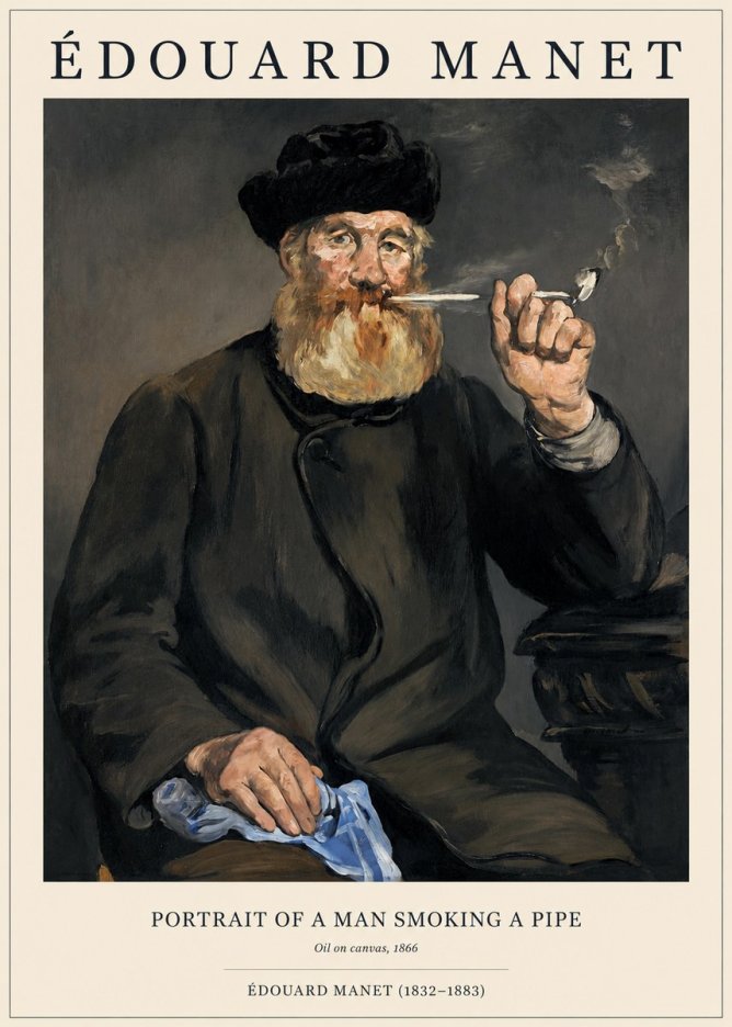 Édouard Manet Portrait of a Man Smoking a Pipe No1 - Juliste