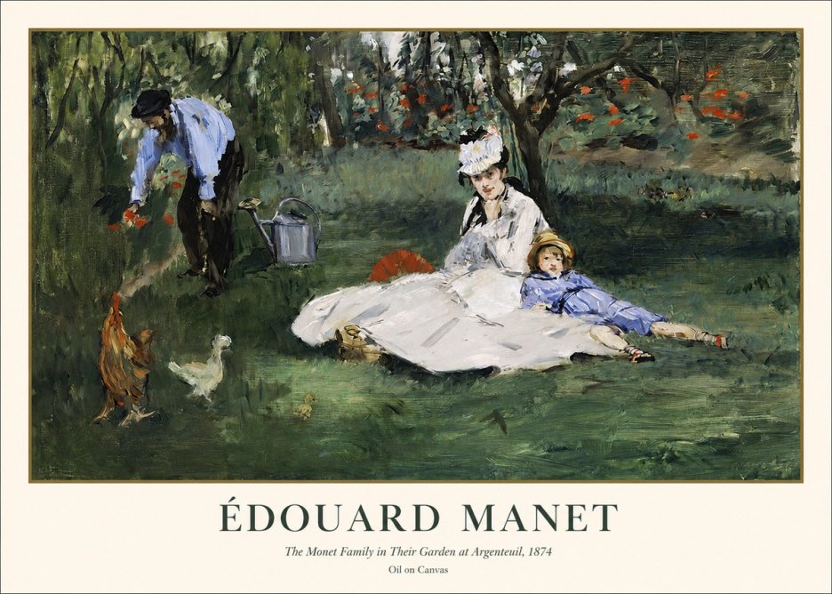 Édouard Manet The Monet Family in Their Garden at Argenteuil, 1874 No1 - Juliste