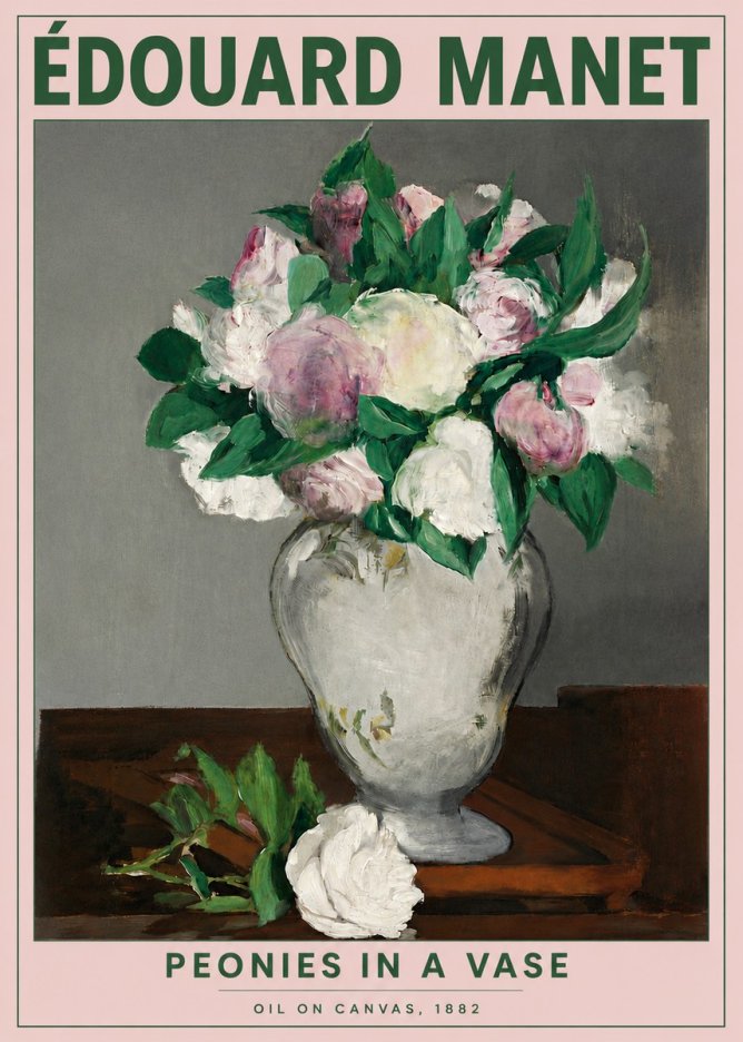 Édouard Manet Peonies in a Vase No4 - Juliste