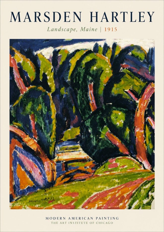 Marsden Hartley Landscape, Maine No1 - Juliste