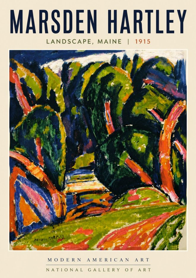 Marsden Hartley Landscape, Maine No4 - Juliste
