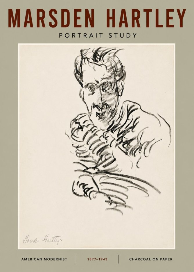 Marsden Hartley Portrait Study No4 - Juliste