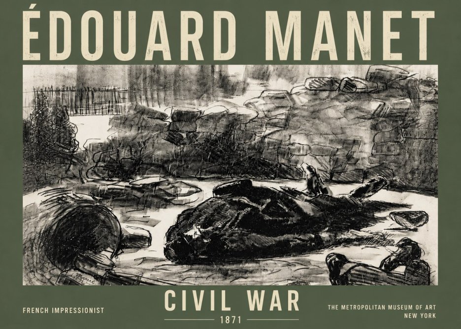 Édouard Manet Civil War No5 - Juliste