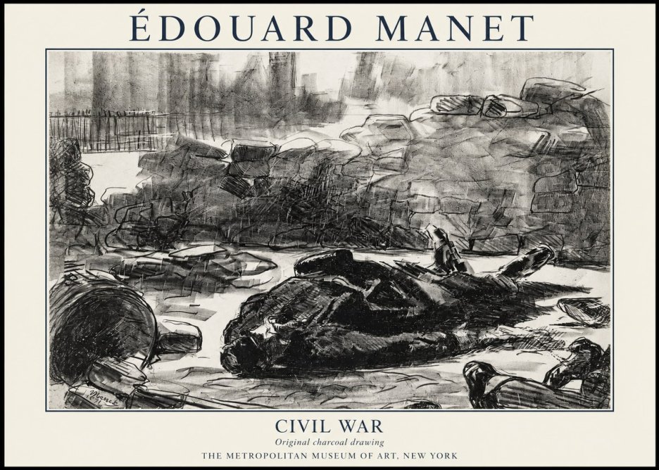 Édouard Manet Civil War No6 - Juliste