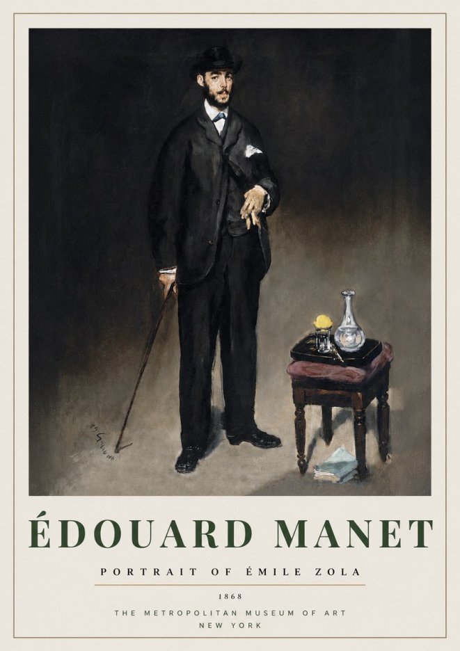 Édouard Manet Portrait of Émile Zola No3 - Juliste