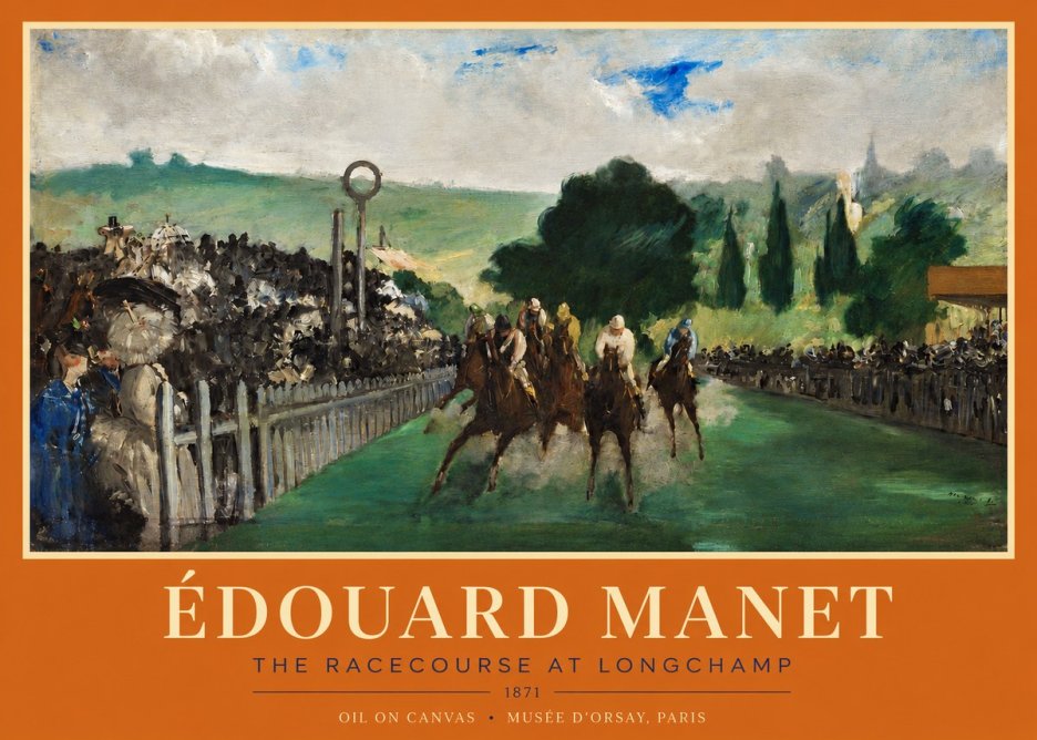 Édouard Manet The Racecourse at Longchamp No3 - Juliste