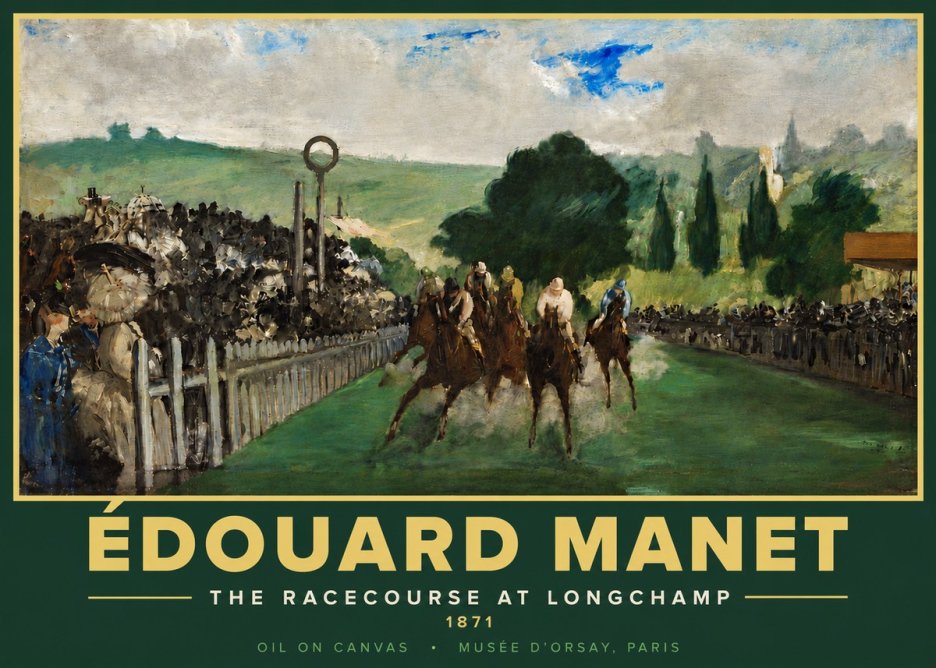 Édouard Manet The Racecourse at Longchamp No5 - Juliste