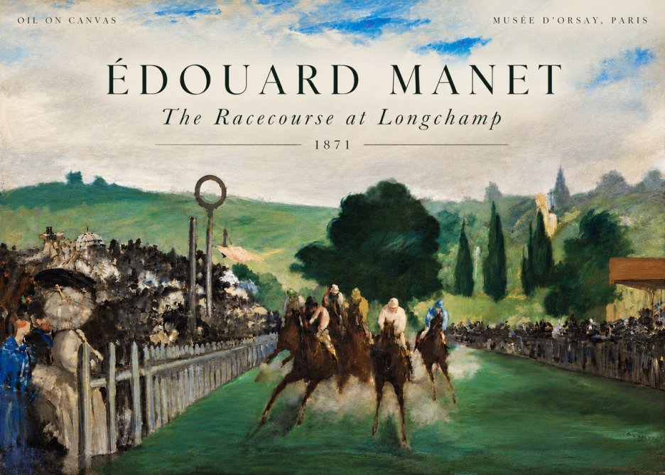 Édouard Manet The Racecourse at Longchamp No6 - Juliste