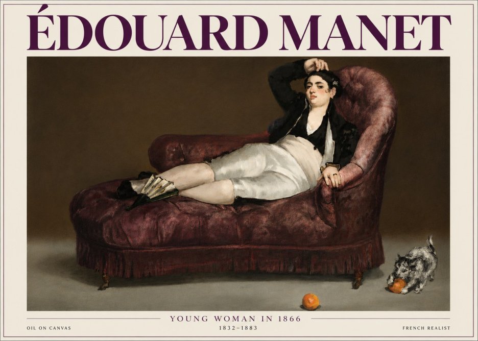 Édouard Manet Young Woman in 1866 No4 - Juliste