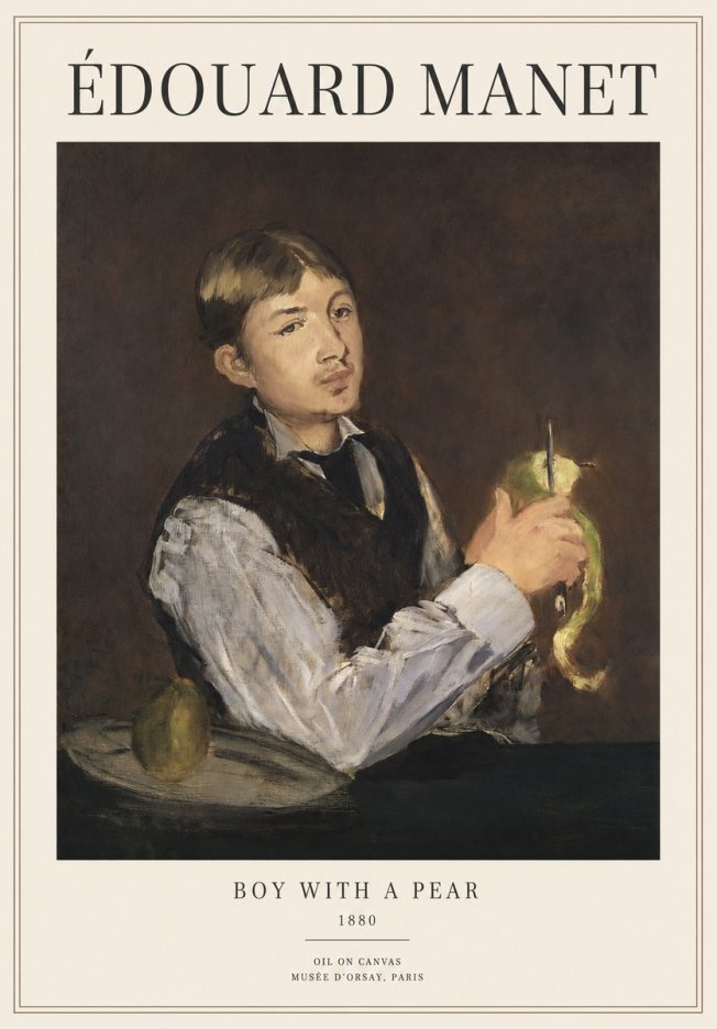 Édouard Manet Boy with a Pear No1 - Juliste